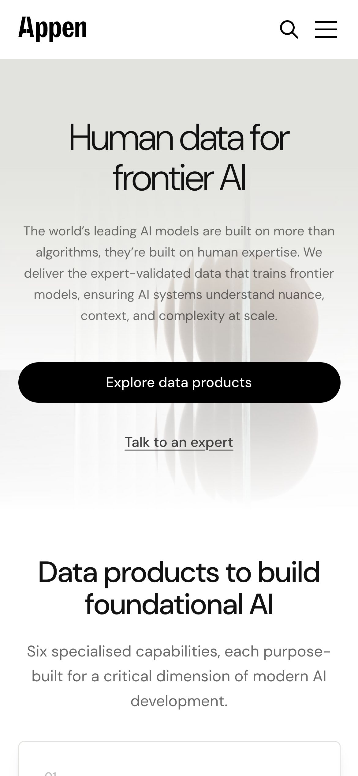 Appen — mobile screen 1