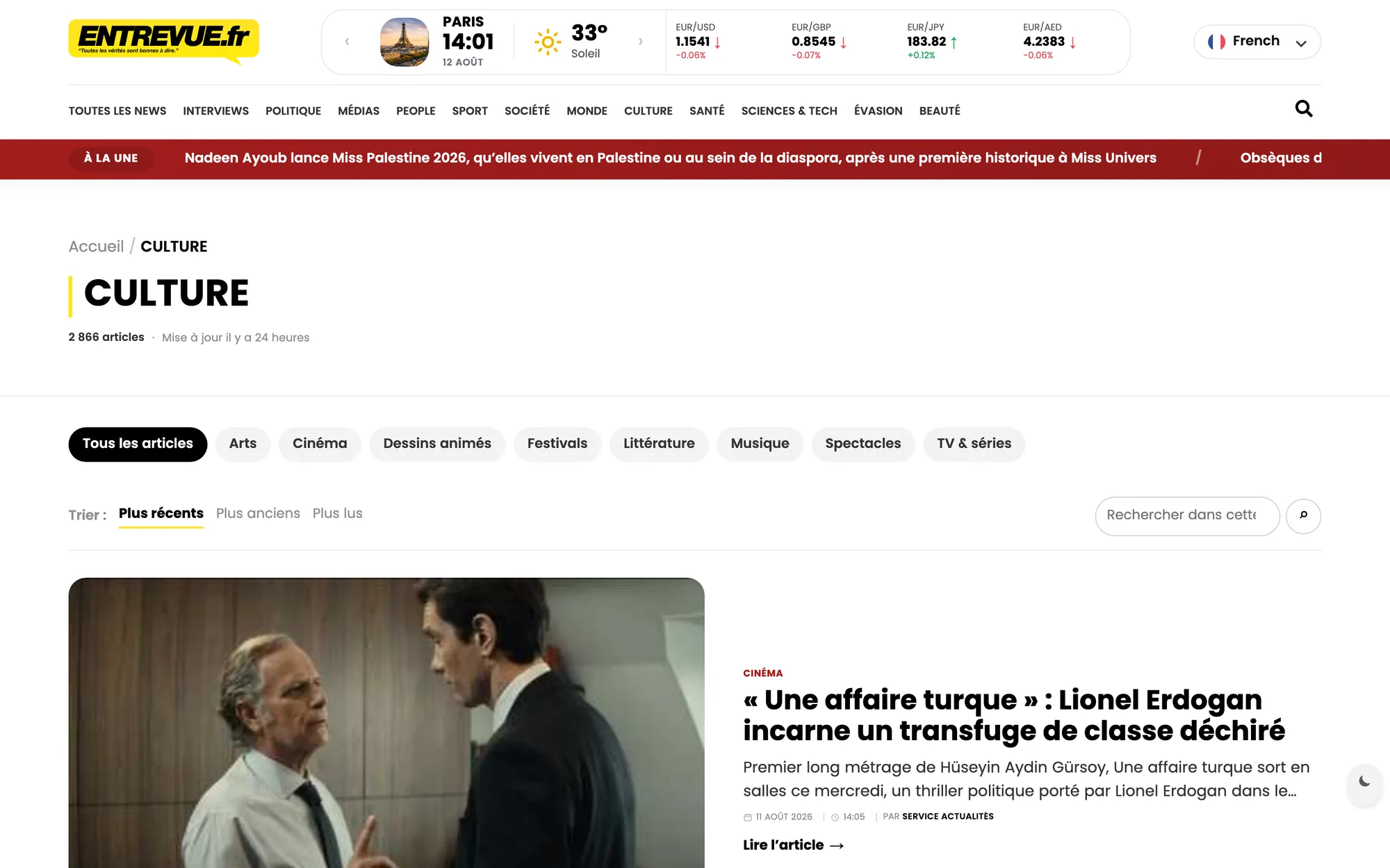 Entrevue — the Culture section