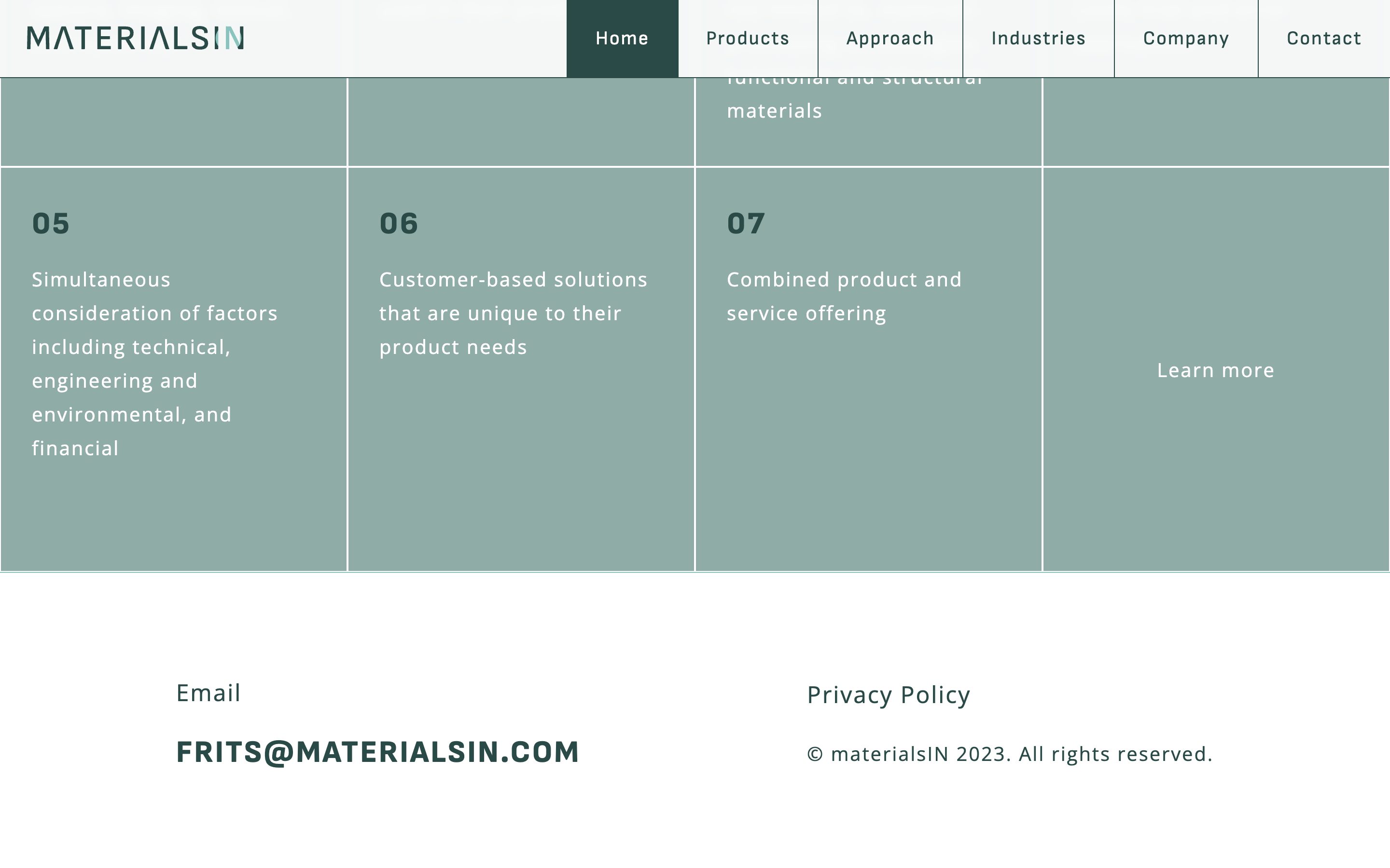 Materials In — screen 4