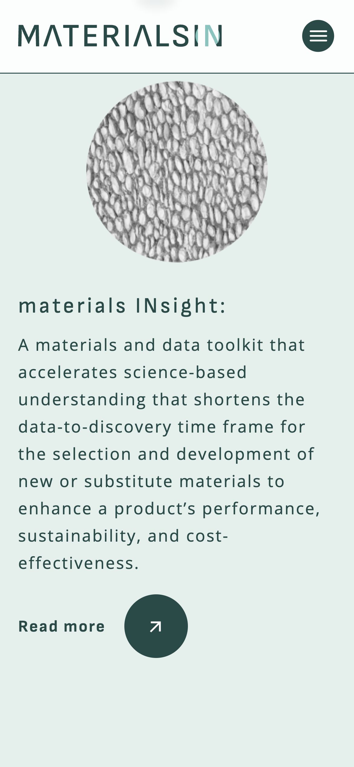 Materials In — mobile screen 3