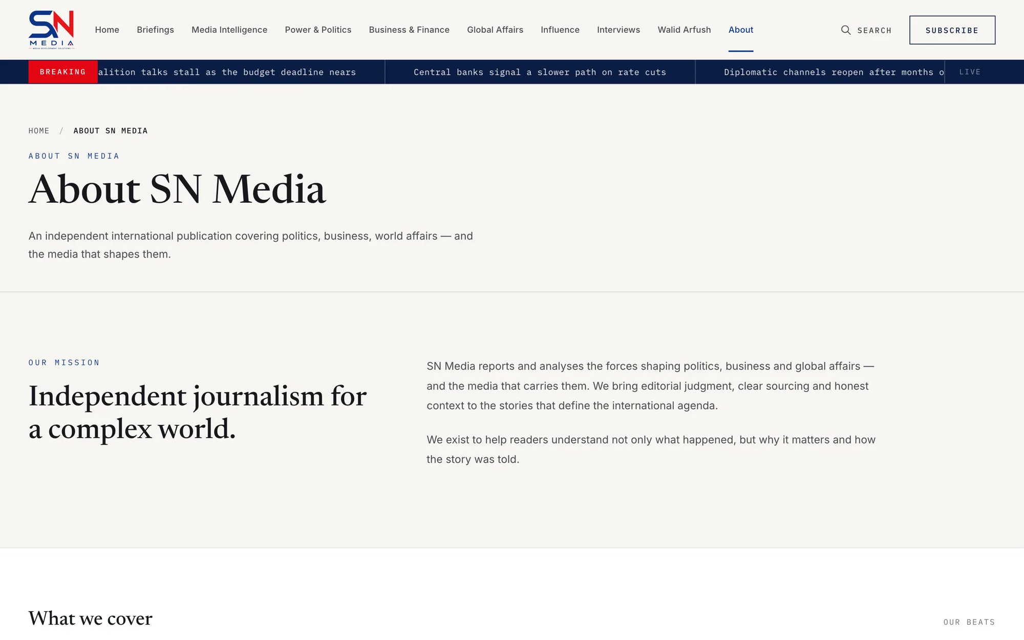 SN Media — the about page