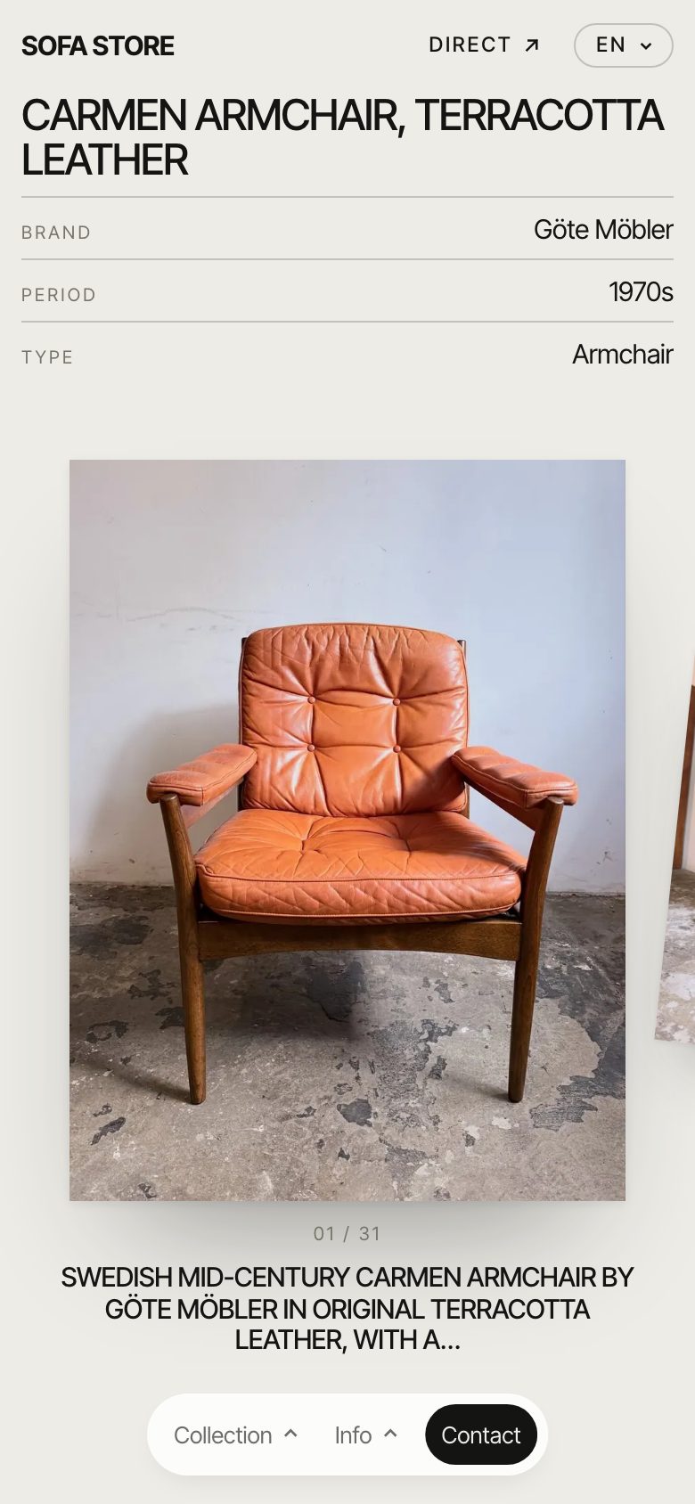 Sofa Store — mobile screen 1