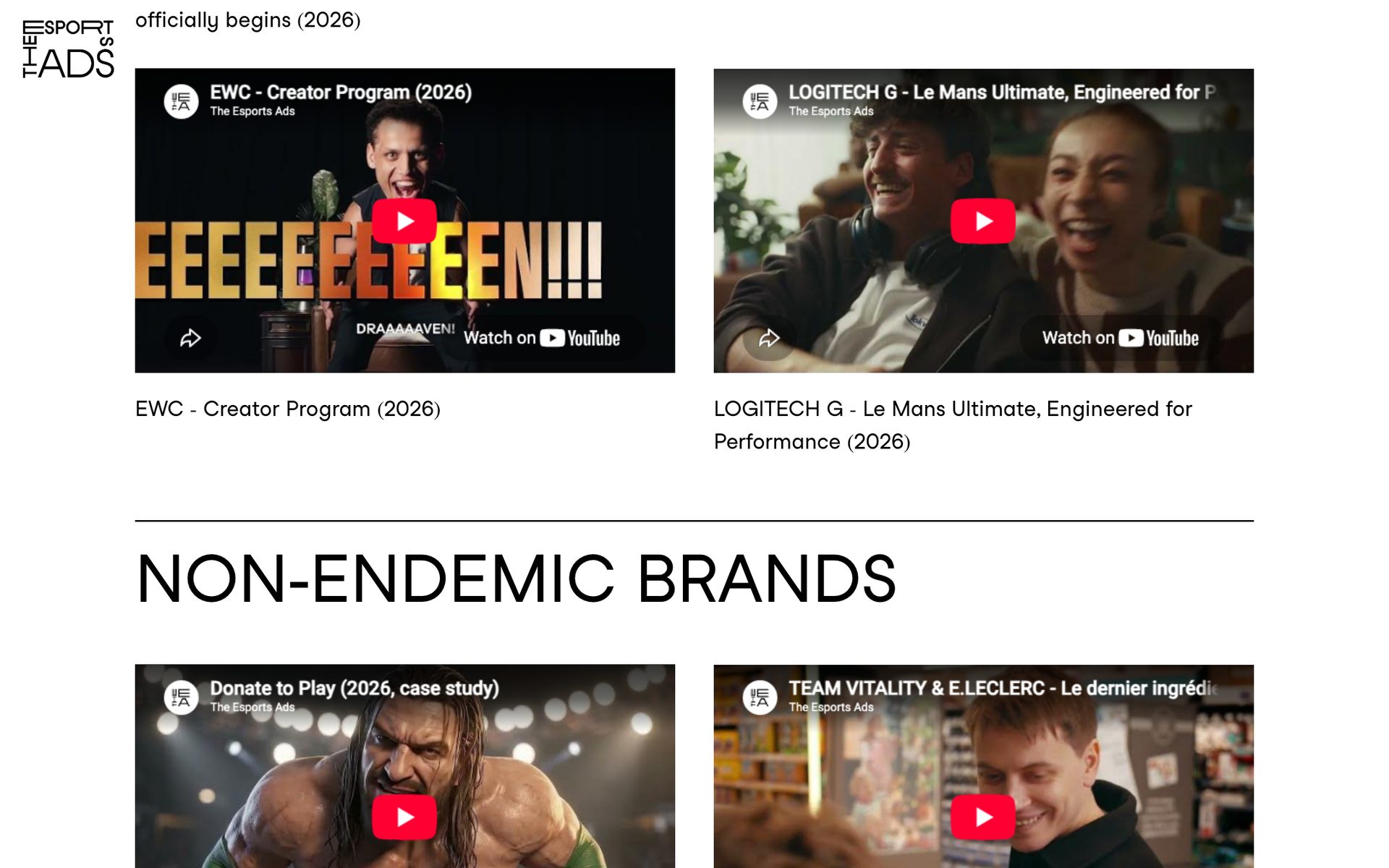The Esports Ads — screen 2