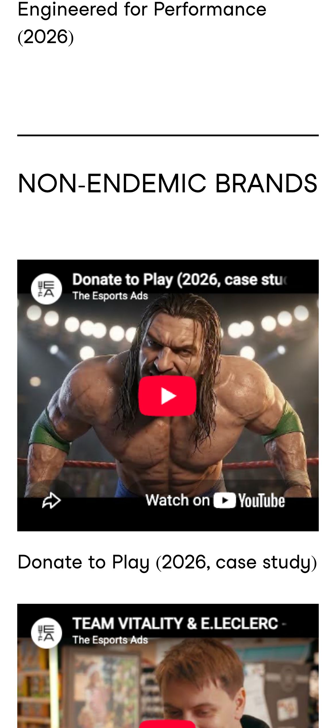 The Esports Ads — mobile screen 3