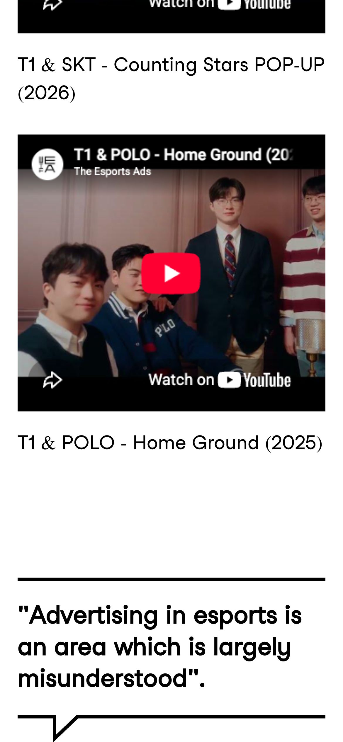 The Esports Ads — mobile screen 4