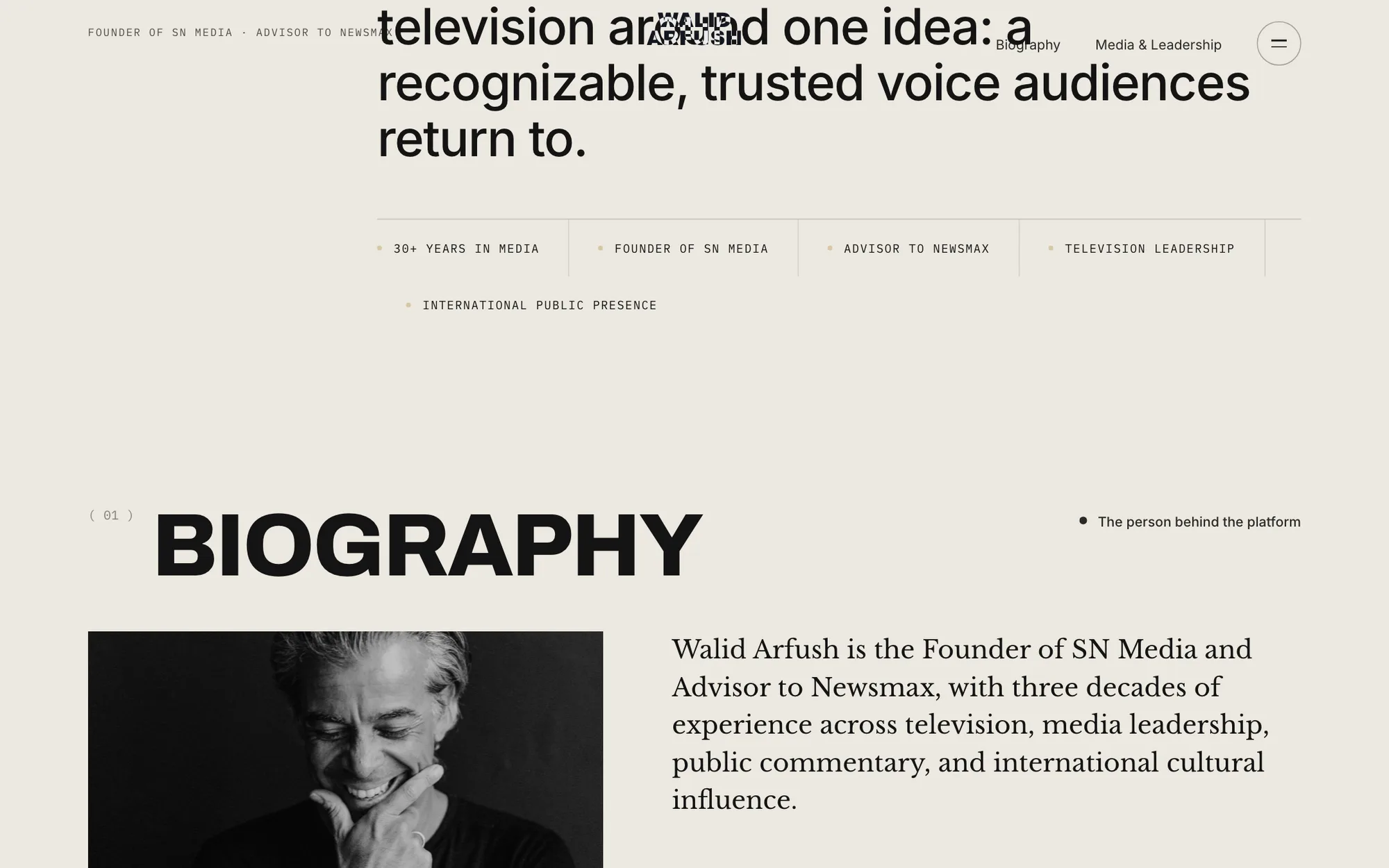 Walid Arfush — the biography