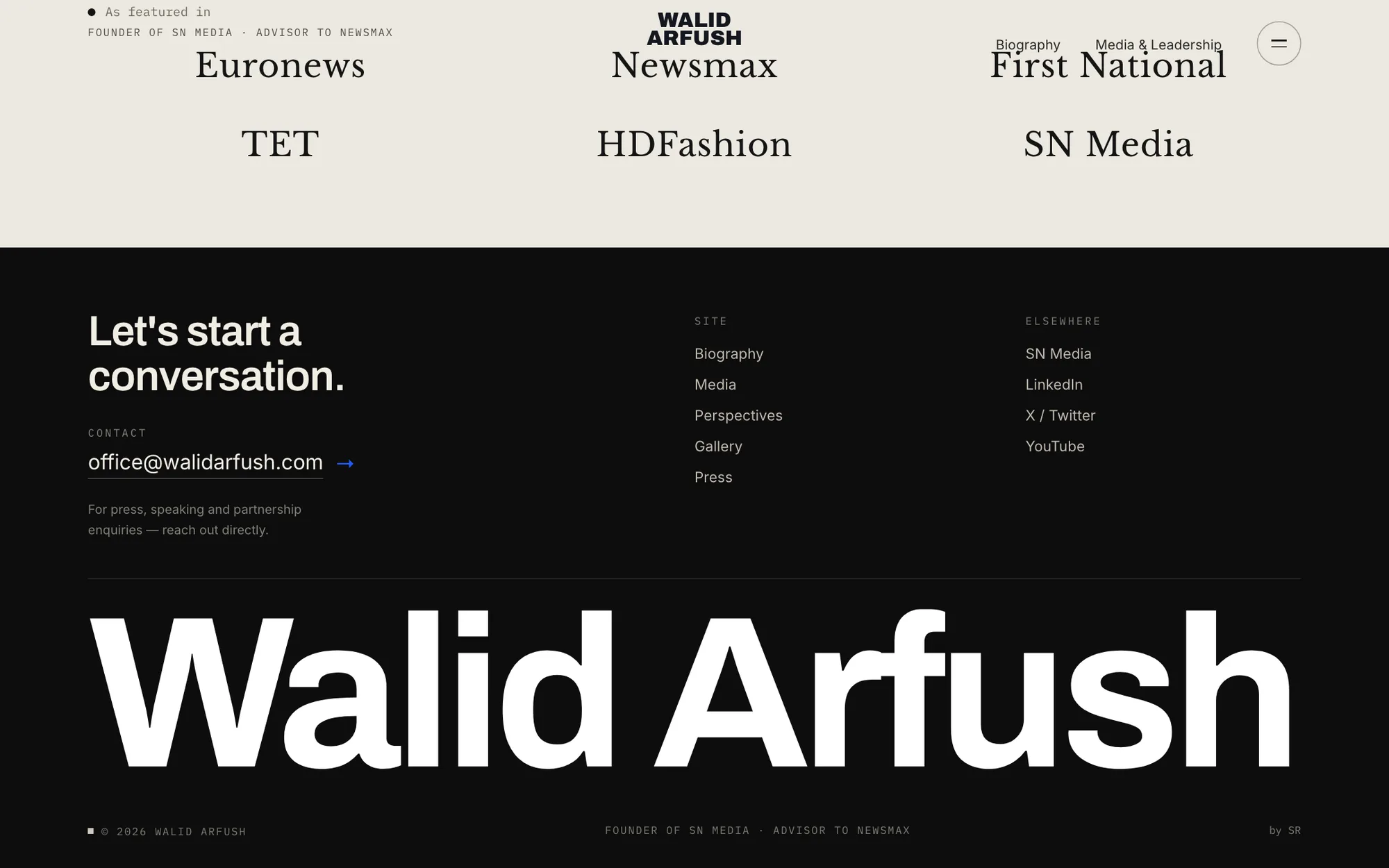 Walid Arfush — in the media, and a conversation starter